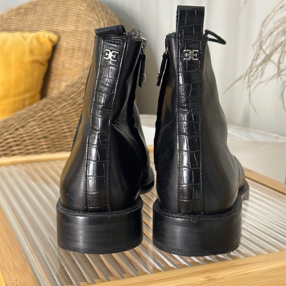 Sam Edelman classic combat boots in glossy leather - Picture 4 of 8